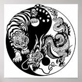 dragon en tijger yin yang symbool poster (Voorkant)