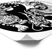 dragon en tijger yin yang symbool poster (Hoek)