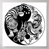 dragon en tijger yin yang symbool poster (Voorkant)
