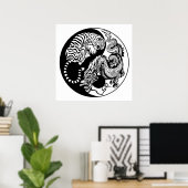 dragon en tijger yin yang symbool poster (Thuiskantoor)