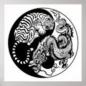 dragon en tijger yin yang symbool poster (Voorkant)