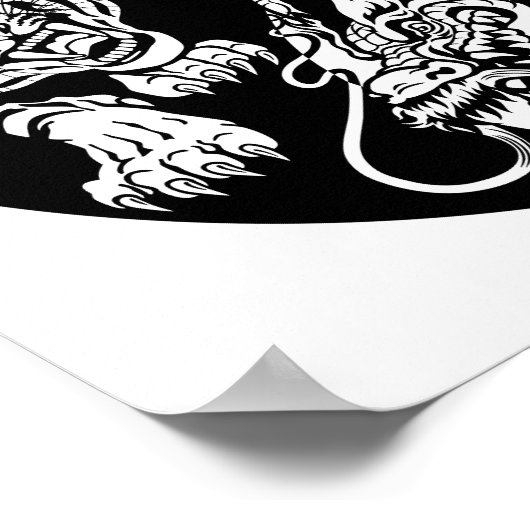 dragon en tijger yin yang symbool poster (Hoek)