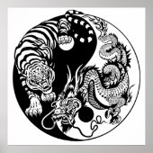 dragon en tijger yin yang symbool poster (Voorkant)