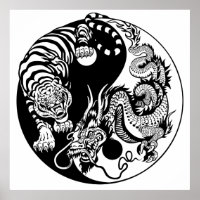 dragon en tijger yin yang symbool