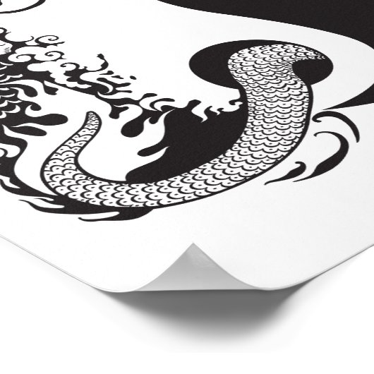 dragon en tijger yin yang symbool poster (Hoek)