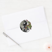 dragon en tijger yin yang symbool ronde sticker (Envelop)