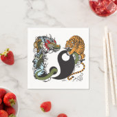 dragon en tijger yin yang symbool servetten (Insitu)