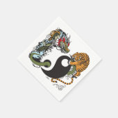 dragon en tijger yin yang symbool servetten (Hoek)