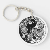 dragon en tijger yin yang symbool sleutelhanger (Voorkant)
