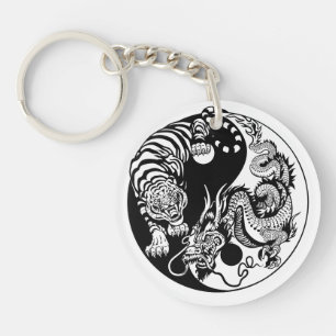 dragon en tijger yin yang symbool sleutelhanger