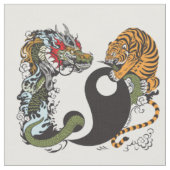 dragon en tijger yin yang symbool stof (Close Up)