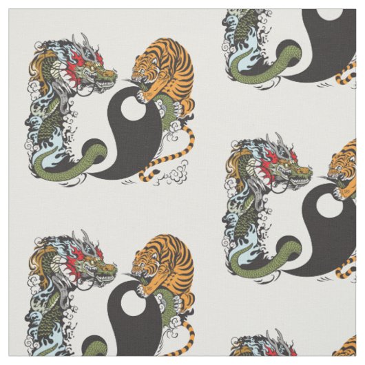 dragon en tijger yin yang symbool stof (Swatch)
