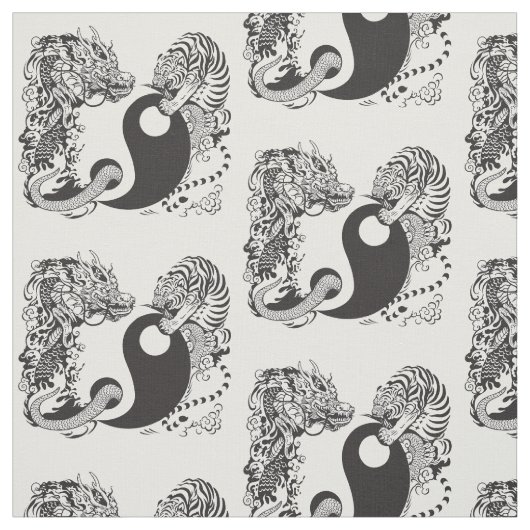 dragon en tijger yin yang symbool stof (Swatch)