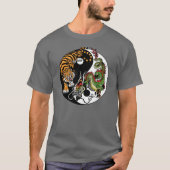 dragon en tijger yin yang symbool t-shirt (Voorkant)