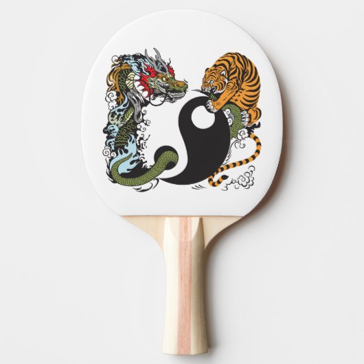 dragon en tijger yin yang symbool tafeltennisbatje (Voorkant)
