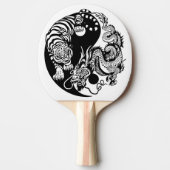 dragon en tijger yin yang symbool tafeltennisbatje (Voorkant)