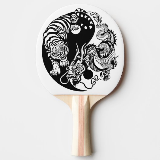 dragon en tijger yin yang symbool tafeltennisbatje (Voorkant)