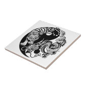 dragon en tijger yin yang symbool tegeltje (Zijkant)