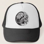 dragon en tijger yin yang symbool trucker pet (Voorkant)