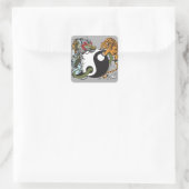 dragon en tijger yin yang symbool vierkante sticker (Tas)