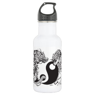 dragon en tijger yin yang symbool waterfles