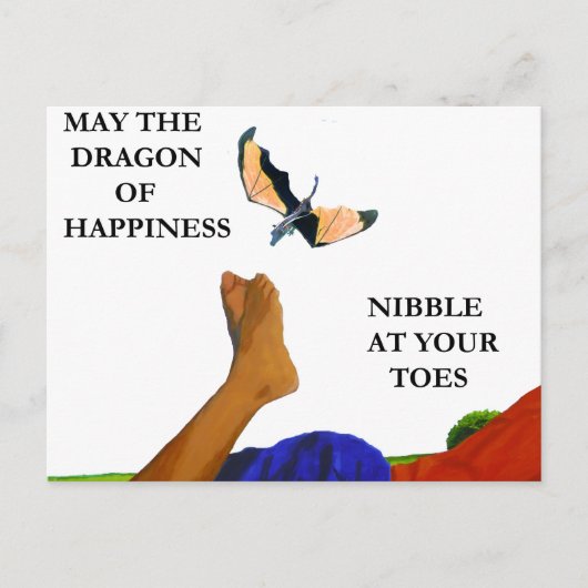 Dragon en Toes Briefkaart (Voorkant)