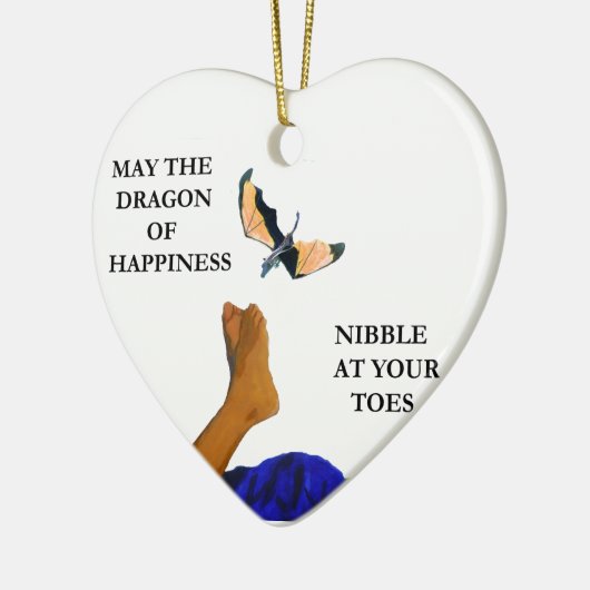 Dragon en Toes Keramisch Ornament (Links)