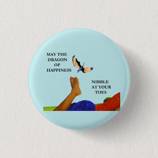 Dragon en Toes Ronde Button 3,2 Cm (Voorkant)