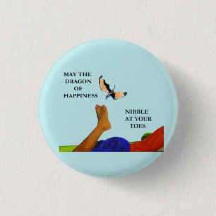 Dragon en Toes Ronde Button 3,2 Cm