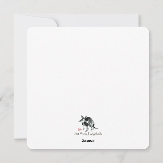 Dragon en Unicorn // Courtship Feestdagenkaart (Achterkant)