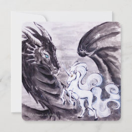 Dragon en Unicorn // Courtship Feestdagenkaart