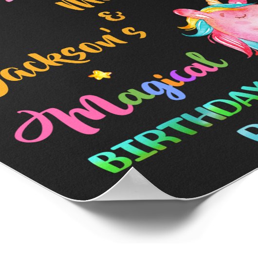 Dragon en Unicorn heugfeest Slot Magic party Poster (Hoek)