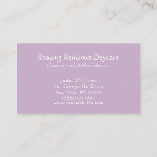 Dragon en Unicorn onder regenboogdagzorg Visitekaartje (Achterkant)