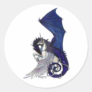 Dragon en Unicorn Ronde Sticker