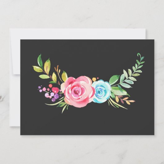 Dragon en unicorn verjaardagsuitnodiging kaart (Achterkant)