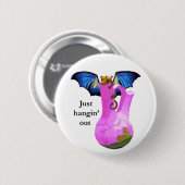 Dragon en Vase Ronde Button 5,7 Cm (Voorkant /achterkant)