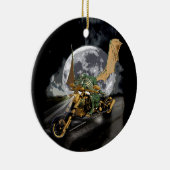 Dragon en vloerbedekking slepen en rennen keramisch ornament (Rechts)