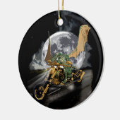 Dragon en vloerbedekking slepen en rennen keramisch ornament (Links)