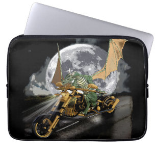 Dragon en vloerbedekking slepen en rennen laptop sleeve