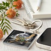 Dragon en vloerbedekking slepen en rennen sleutelhanger (Voorkant Rechts)