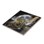 Dragon en vloerbedekking slepen en rennen tegeltje (Zijkant)