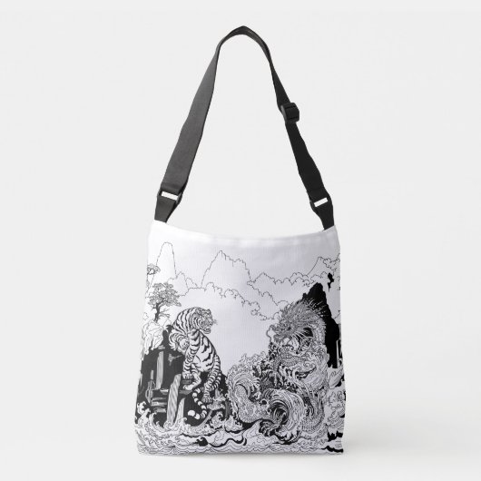 Dragon en White Tiger. Illustratie van Insima Crossbody Tas (Voorkant)