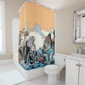 Dragon en White Tiger. Illustratie van Insima Douchegordijn (In situ)