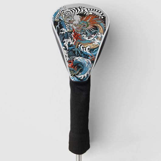 Dragon en White Tiger. Illustratie van Insima Golfheadcover (Voorkant)