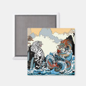 Dragon en White Tiger. Illustratie van Insima Magneet (Voorkant / Achterkant)