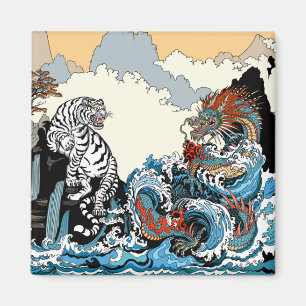 Dragon en White Tiger. Illustratie van Insima Magneet
