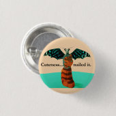 Dragon en Wooden Cat Ronde Button 3,2 Cm (Voorkant /achterkant)