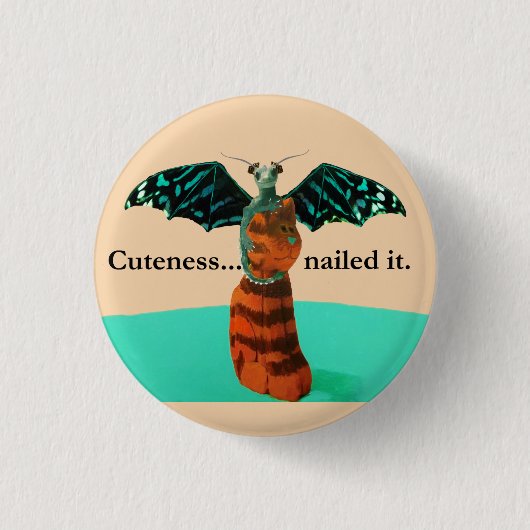 Dragon en Wooden Cat Ronde Button 3,2 Cm (Voorkant)