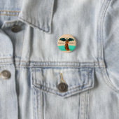 Dragon en Wooden Cat Ronde Button 3,2 Cm (In situ)