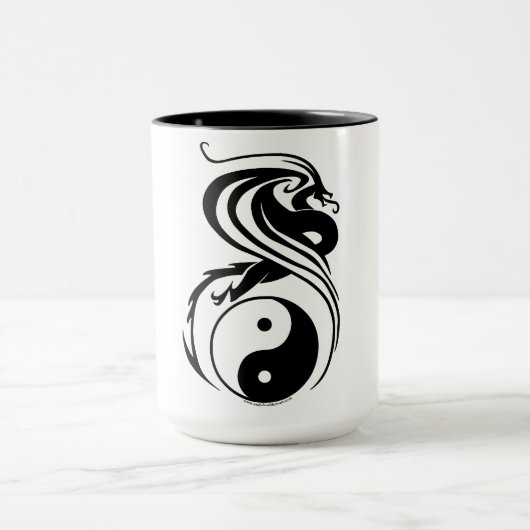 Dragon en Ying Yang cup Mok (Midden)